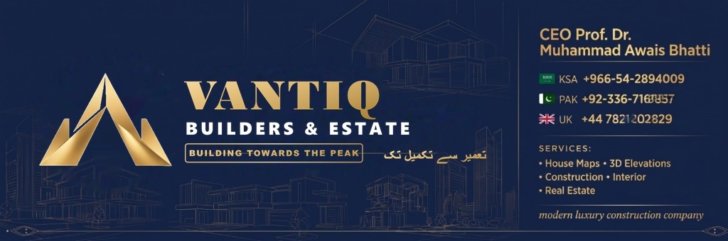 Vantiq Builders & Estate Brand Banner